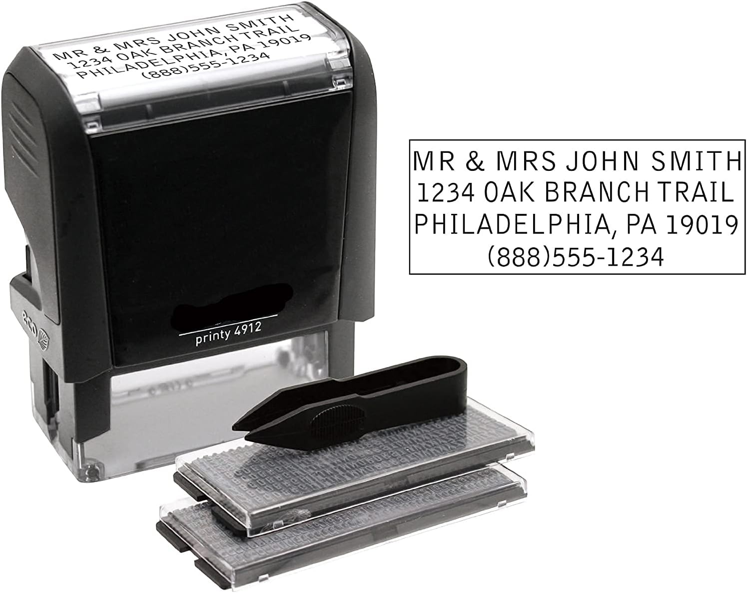 Economy Self-Inking Do It Yourself, Customizable Message or Address Stamp, Impression Size: 3/4 x 1-7/8 Inches, Black (5915) : Business Stamps : Office Products