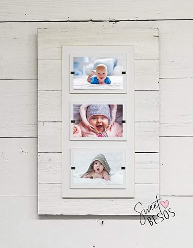 Amazon Com Modern Farmhouse Shiplap White Washed Rustic Reclaimed Wood Triple 4x6 Picture Frame Home Decor Frame Wedding Frames 3 Pictures White Frame Handmade