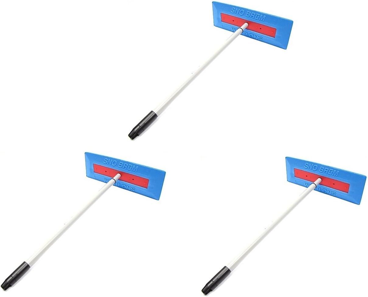 Original Snow Removal Tool with 27" to 46" Compact Telescoping Handle- Remove snow from vehicles, awnings, pool/hot tub covers and more without Scratching (3 Pack)