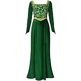 IMDAET Women Costume for Princess Fiona Dress Renaissance Medieval Princess Dress Green Velvet Gown Halloweem Party Outfit