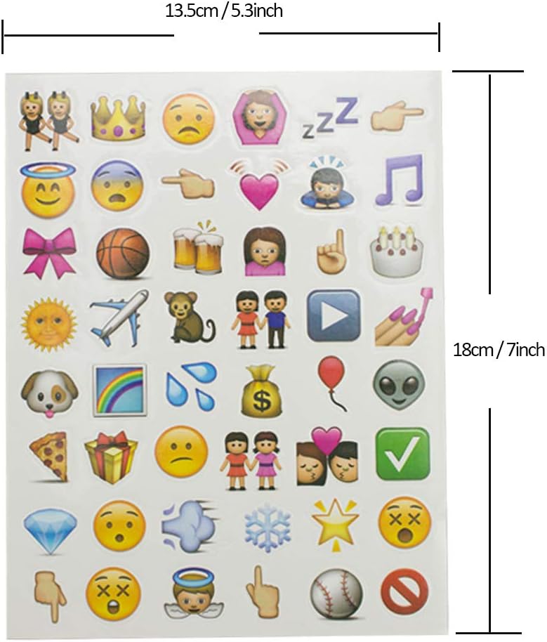 Emoji Stickers 960 Cute Craft Projects, Party Gifts, Scrap-Booking Decoration, Multicoloured - Image 4