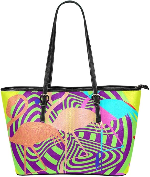 Gift Bag Tote Fashion Creative Colorful Flamingo Leather Hand Totes Bag Causal