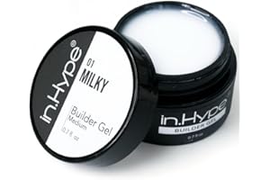 IN.HYPE Hard Builder Gel for Nail Extension/Strengthening (milky white #1) Color Sculpting Gel UV/LED Cured