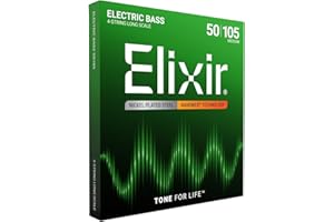 Elixir Strings Nickel Plated Steel 4-String Bass Set with NANOWEB Coating Medium, Long Scale (.050-.105)