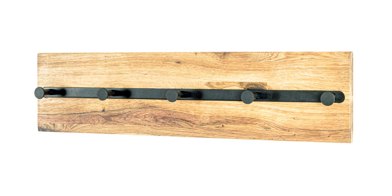 HAKU Wardrobe Oak Oiled, Black, Solid Wood - Dim.: W 60 x H 15 x D 6 cm, Style: Modern