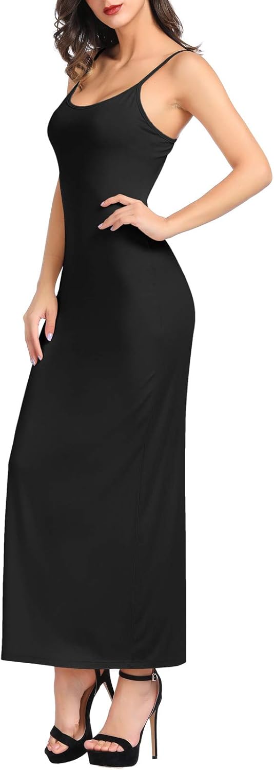 Kate Kasin Women Adjustable Spaghetti Underwear Cami Full Slip Maxi Dress at  Women’s Clothing store
