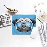 Pug Waterproof Mouse pad Pug Portrait with Mirror