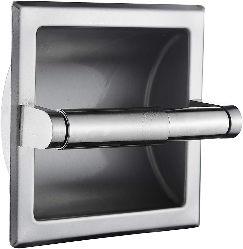 Top Taste Brushed Nickel Recessed Toilet Paper Holder Wall Toilet Paper