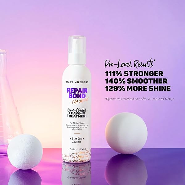 MARC ANTHONY BOND REPAIR LEAVE IN HAIR CONDITIONER TREATMENT FOR DRY & DAMAGED HAIR, REPAIR BOND – TREATMENT & DEEP CONDITIONING MOISTURIZER REDUCES BREAKAGE & FLYAWAYS – FIGHTS & REDUCES FRIZZ