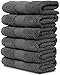 MAURA 6-Pack Premium Turkish Washcloth Set - Ultimate Luxury with Soft, Thick, Super Absorbent, and Oversized Cotton Face Towels - Ideal for a Hotel & Spa Quality Experience in Classic Space Gray