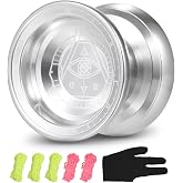 Lixada Professional Yoyo Competitive Aluminum Yoyo Ball Yo Yo Gift with 5 Replacement Yoyo Strings and Glove Great for Beginners and for Advanced String Yo-Yo Tricks Looping Play Color Optional