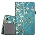 Fintie Folio Case for Amazon Fire 7 Tablet (Previous Generation - 7th, 2017 Release) - Slim Fit PU Leather Standing Protective Cover Auto Wake / Sleep, Compatible with Fire 7 (5th Gen, 2015), Blossom