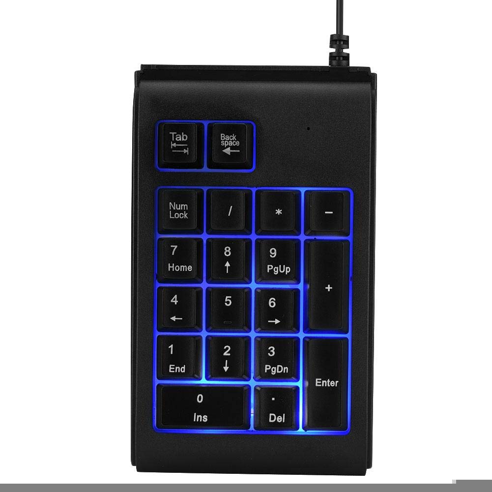 Topiky Mechanical Numeric Keypad with 3-Color LED Lights, 19-Key Portable Number Pad for Laptop PC Desktop - Plug and Play USB Numeric Keyboard for Office Home Use