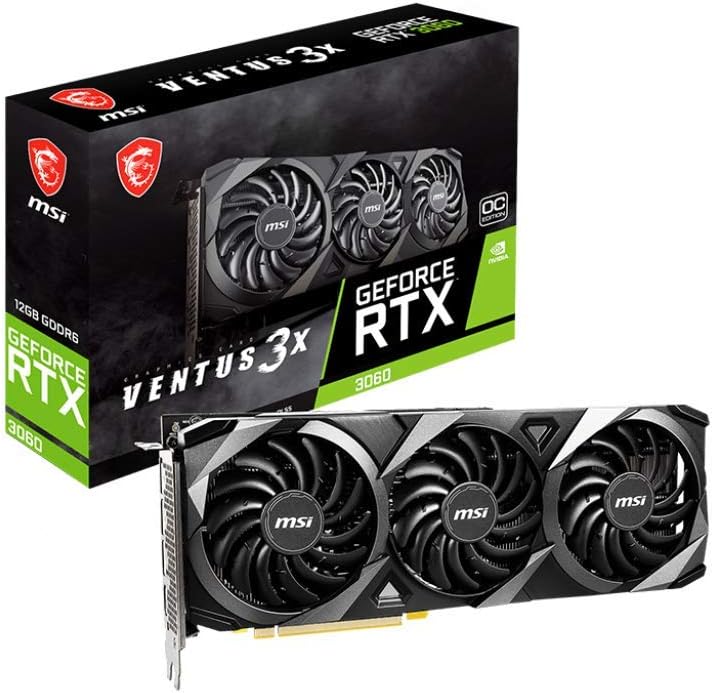 MSI Gaming RTX 3060 12GB GDDR6 192-Bit Ventus 3X OC Graphics Card