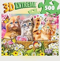 MasterPieces Lenticular Cuddly Kittens 500 Piece 3D Jigsaw Puzzle by Michael Searle