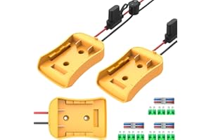 Kzreect 3 Pack for Power Wheel Adapter Compatible with Dewalt 20V Battery Converter Kit with Fuse Holder, Switch, Terminals, 12AWG Wire for DIY RC Car Toys