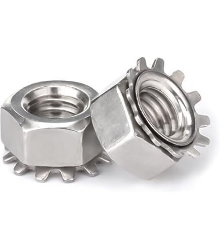 Waziaqoc #6-32 K-Lock Nuts, Stainless Steel Hex Nut with