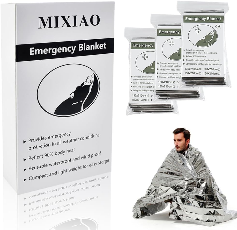 MIXIAO Survival First Aid Blanket Insulating Reflective Silver 130x210cm