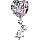 XinYouZhi Animal S925 Sterling Silver Bead Charms for Bracelets with Cubic Zirconia for Jewelry Making Birthday Valentines Day Charms for Women