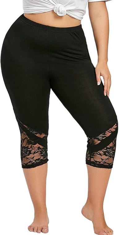 Darringls Pantalones Yoga Mujer,Pantalones Encaje Talla Grande de ...