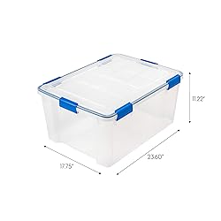IRIS USA WeatherPro 60 Qt Storage Bins with Lids, 3