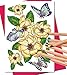 Art Eclect Adult Coloring Flower Greeting Cards for Birthdays, Anniversary, Thank You and Sympathy Cards (10 Cards and 10 Envelopes, Set Flowers B/Pink)