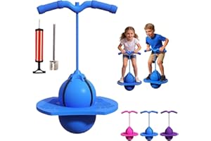 Balance Jumping Ball for Kids, Non-Slip Pogo Jumper with Handle and Pump, Inflatable Bounce for Indoor Outdoor Play, Balance 