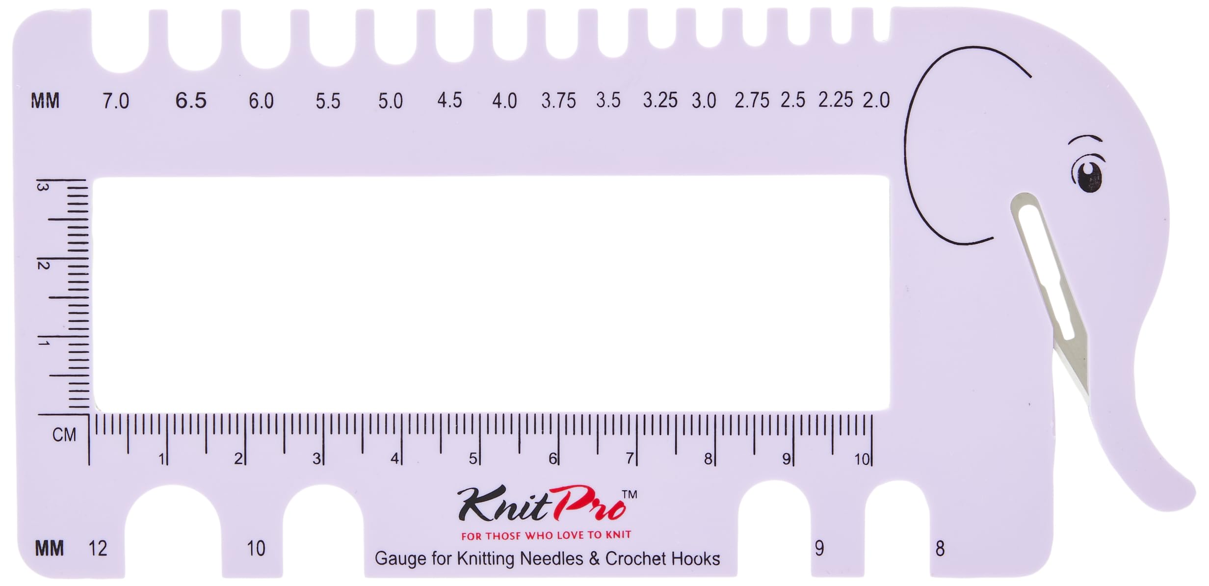 KnitPro KP10995 NEEDLE & CROCHET VIEW SIZER WITH YARN CUTTER-LILAC, 30 x 35 x 30 cm
