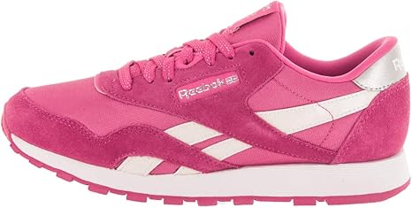 reebok white and pink classics nylon m txt trainers