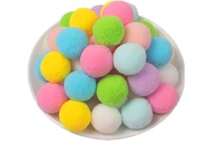 QIKAARA 100 Pieces Pom Poms Assorted Colors, 1.2 inch Large Craft Pompoms, Soft Fluffy Puff Balls for DIY Arts and Bulk Craft Making Decorations Supplies (Multicolor Series, 3 cm / 30 mm)