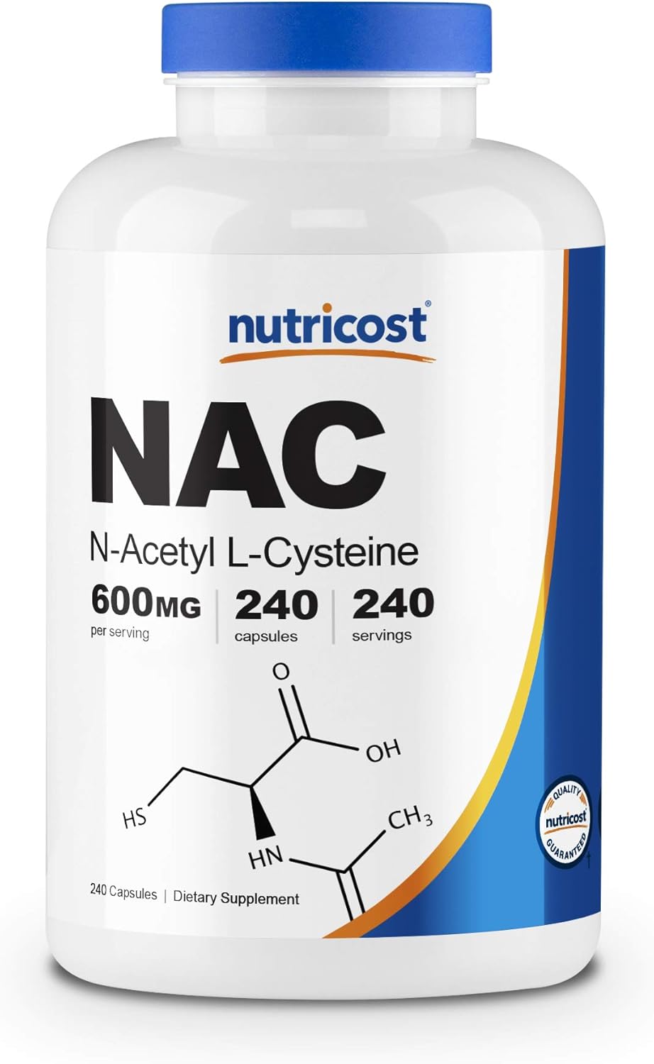 Nutricost N-Acetyl L-Cysteine (NAC) 600mg, 240 Veggie Capsules - Non-GMO, Gluten Free, Vegetable Caps (240 Caps): Health & Personal Care