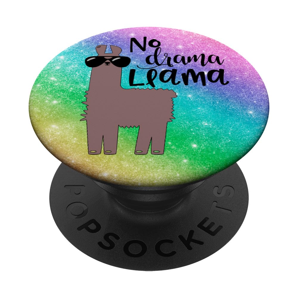 Llama Phone-Grip Llama On Rainbow PopSockets Swappable PopGrip