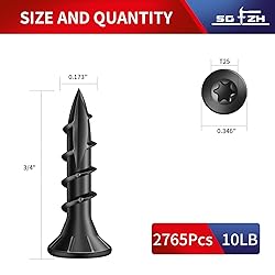 SG TZH #8 x 3/4" Deck Screws (2765Pcs) 10lb. Carbon
