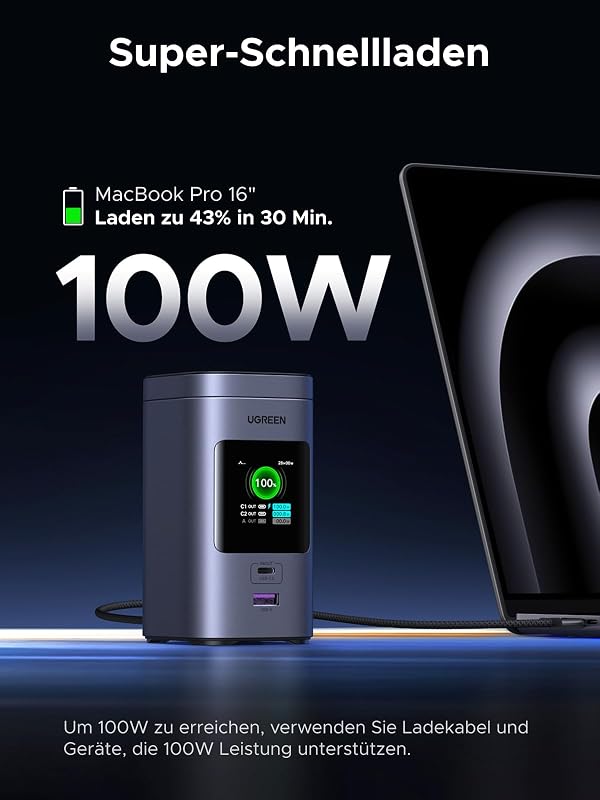 Nexode Pro Powerbank 20000mAh 145W, mit Qi2 15W kabelloses Laden — Foto 3 von 8
