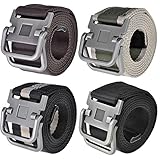 Ayliss® Men's Soft Nylon Canvas Belt Double D-Rings Zinc Alloy Buckle Waistbelt
