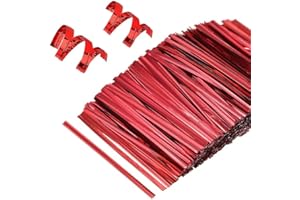 DIODUODA Red Twist Ties for Bags 1500 Pcs Christmas Twist Ties, 5 inch/12 cm Reusable Metal Twist Ties for Gift Baskets, Cell