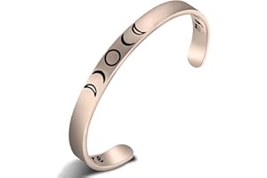 FEELMEM Moon Phase Cuff Bracelet Moon Jewelry Engraved My Soul is from Elsewhere and I Intend to end up here Triple Goddess Jewelry Gift for Her