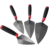 4 Pcs Pointing Trowel Set, 6/7/8/9" Carbon Steel for Masonry &amp; Bricklaying | Non-slip Rubber Handle, Durable Carbon Steel Blades, Ideal For Bricklaying, Concrete, Plaster, Tile &amp; Masonry Repair Work.