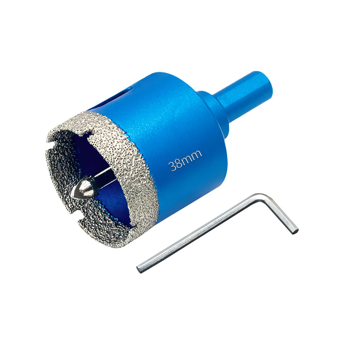 Teronbeta Diamond Hole Saw 38mm with Pilot Center Drill Bit, Vacuum Brazed Diamond Core Hole Cutter for Tile, Porcelain, Glass, Ceramic, Marble — image 1