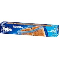 Ziploc Extra Large Food Storage Freezer Bags with Double Zipper Seal and Easy Open Tabs, 10 Count
