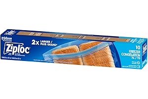Ziploc Extra Large Food Storage Freezer Bags with Double Zipper Seal and Easy Open Tabs, BPA Free, Freezer and Microwave Safe