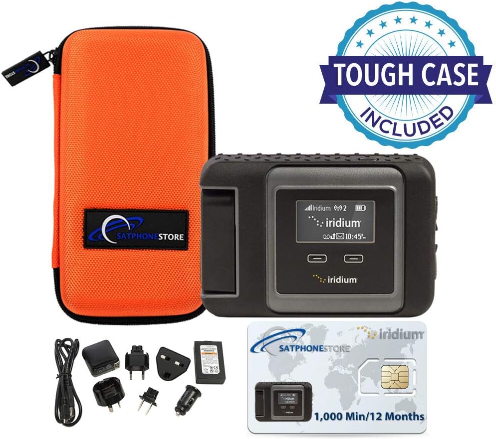 SatPhoneStore Iridium GO! Standard Package with Tough Case and 1000 Minute SIM Card Ready for Easy Online Activation