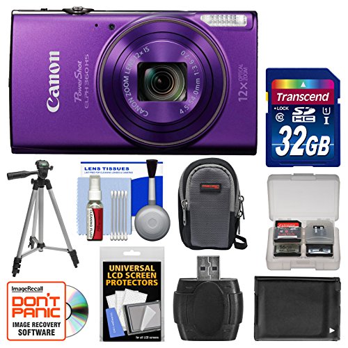 Buy Canon Power Elph 360 HS WiFi Digital Camera (Purple) with 32GB
