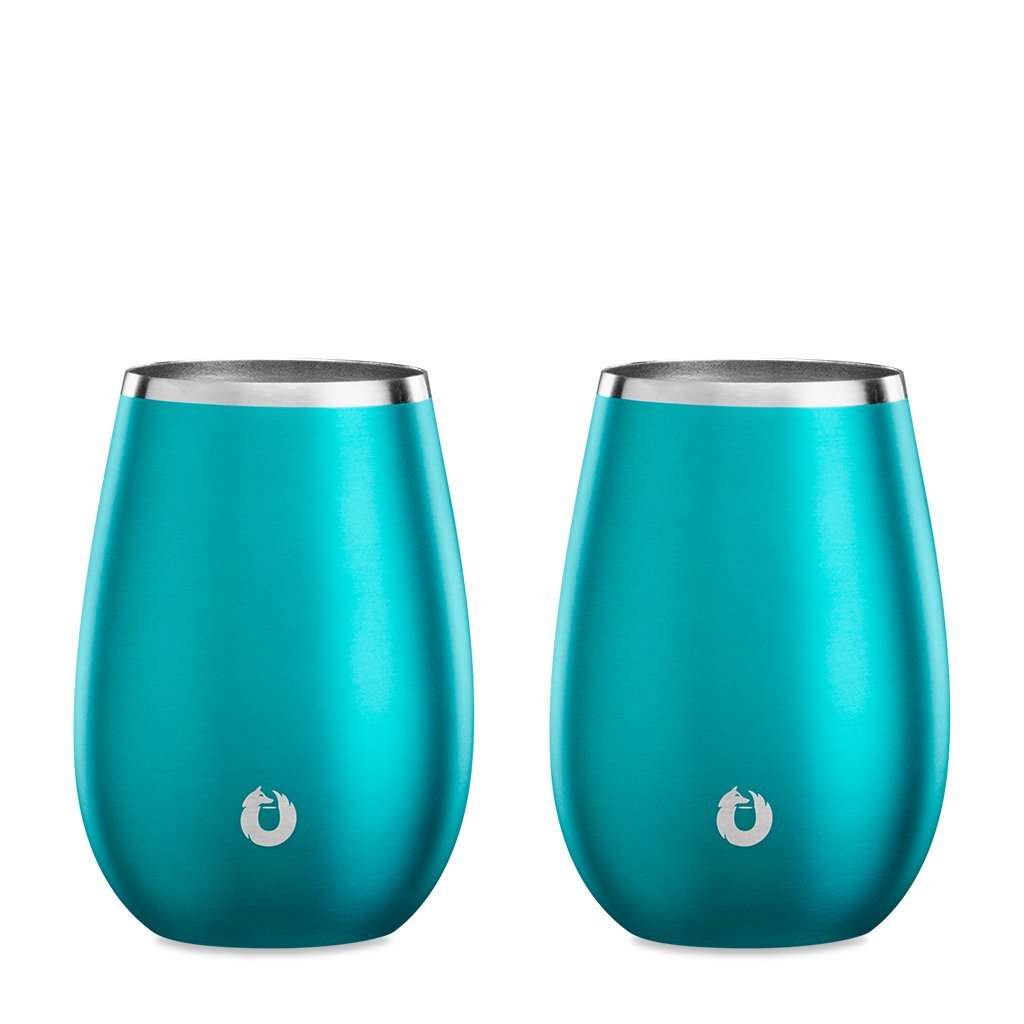 Snowfox Insulated Stainless Steel Wine Glasses 8ounce Set of 2