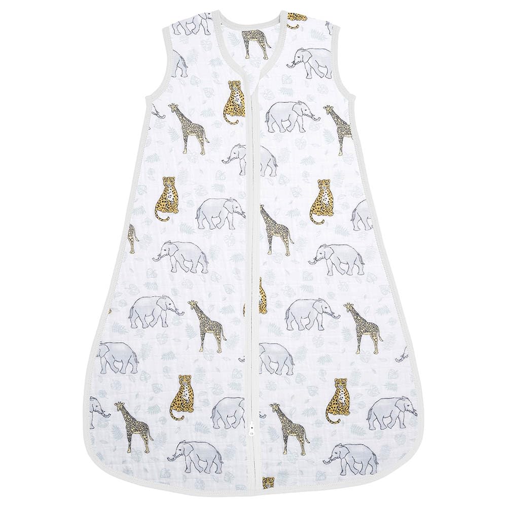 aden + anais Baby Sleeping Bag, 100% Cotton Muslin, Wearable Swaddle Blanket for Girls & Boys, Newborn Sleep Sack, Breathable & Lightweight, TOG Rating 1.0, 6-18 Months, jungle