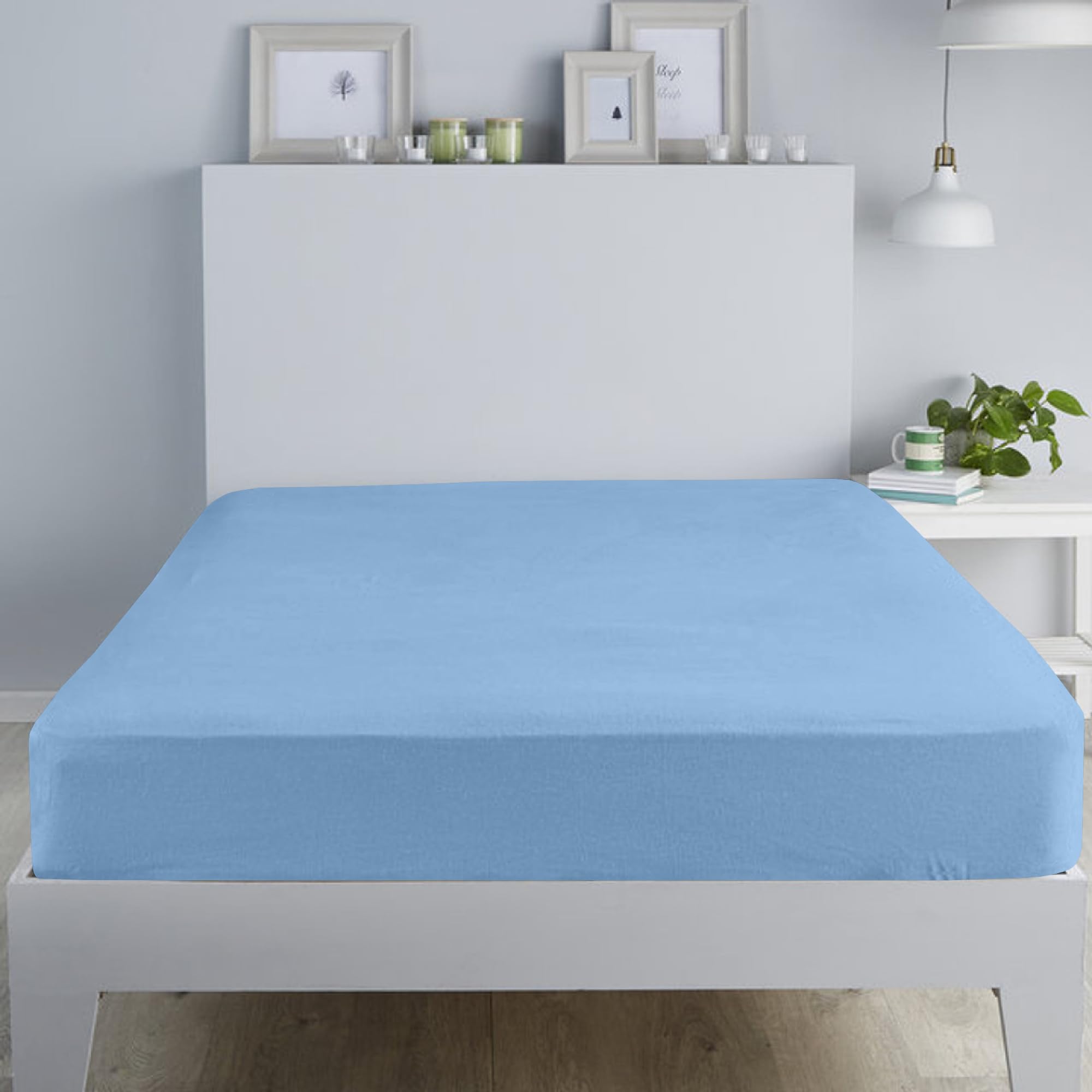 Cotton Comfort Bedding 100% Brushed Cotton Flannelette Fitted Sheet Super King – Warm Deep Fitted Bed Sheet, Luxury Heavyweight Brushed Cotton Bedding for Winter Comfort