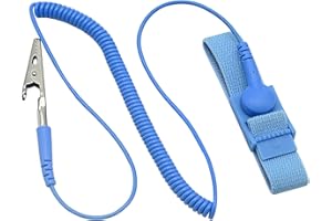 WEELIKMA Adjustable Anti Static Wrist Strap, Grounded Wrist Band with ESD Safe Grounding Cord for Computer Electronics PC Building (1 Pcs)