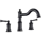 Roman Bathtub Faucet Deck Mount Tub Faucet for Bathroom Widespread Elegant Classic Spout with 3 Holes 2 Handle Valve Cartridg