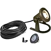 COLOER Brass Underwater Lights(Bronze) with LED MR16 Bulb 12V Low Voltage Fountain Lights IP68 Waterproof Copper Outdoor Land