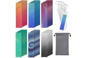 KAMAIXUN 43 Pcs Calm Strips for Anxiety - Sensory Stickers Kit with 36 Textured Strips, 6 Keychain Fidgets & Storage Bag - Desk & Classroom Items for Adults, Teens & Kids - Anxiety Relief (Gradient Style)